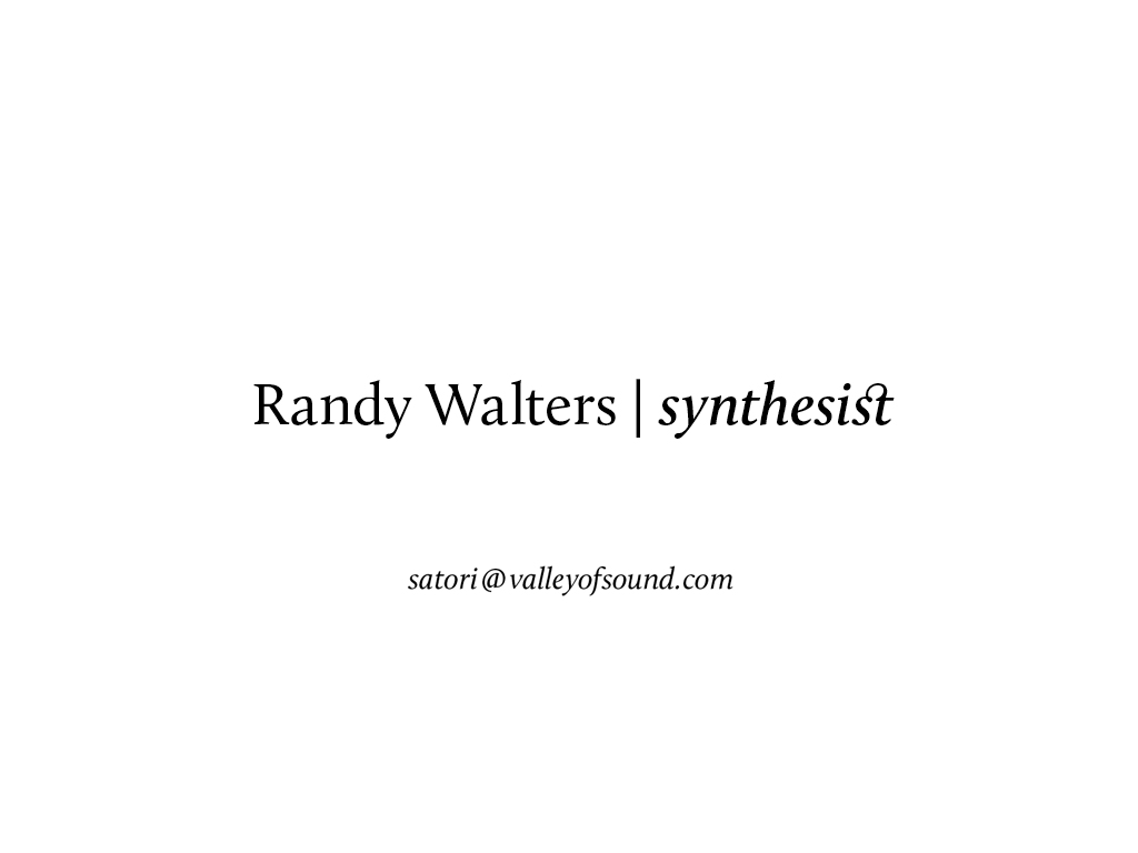 Randy Walters | synthesist